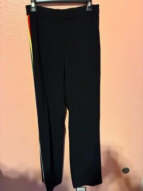Zara Black Joggers with Rainbow Side Stripe